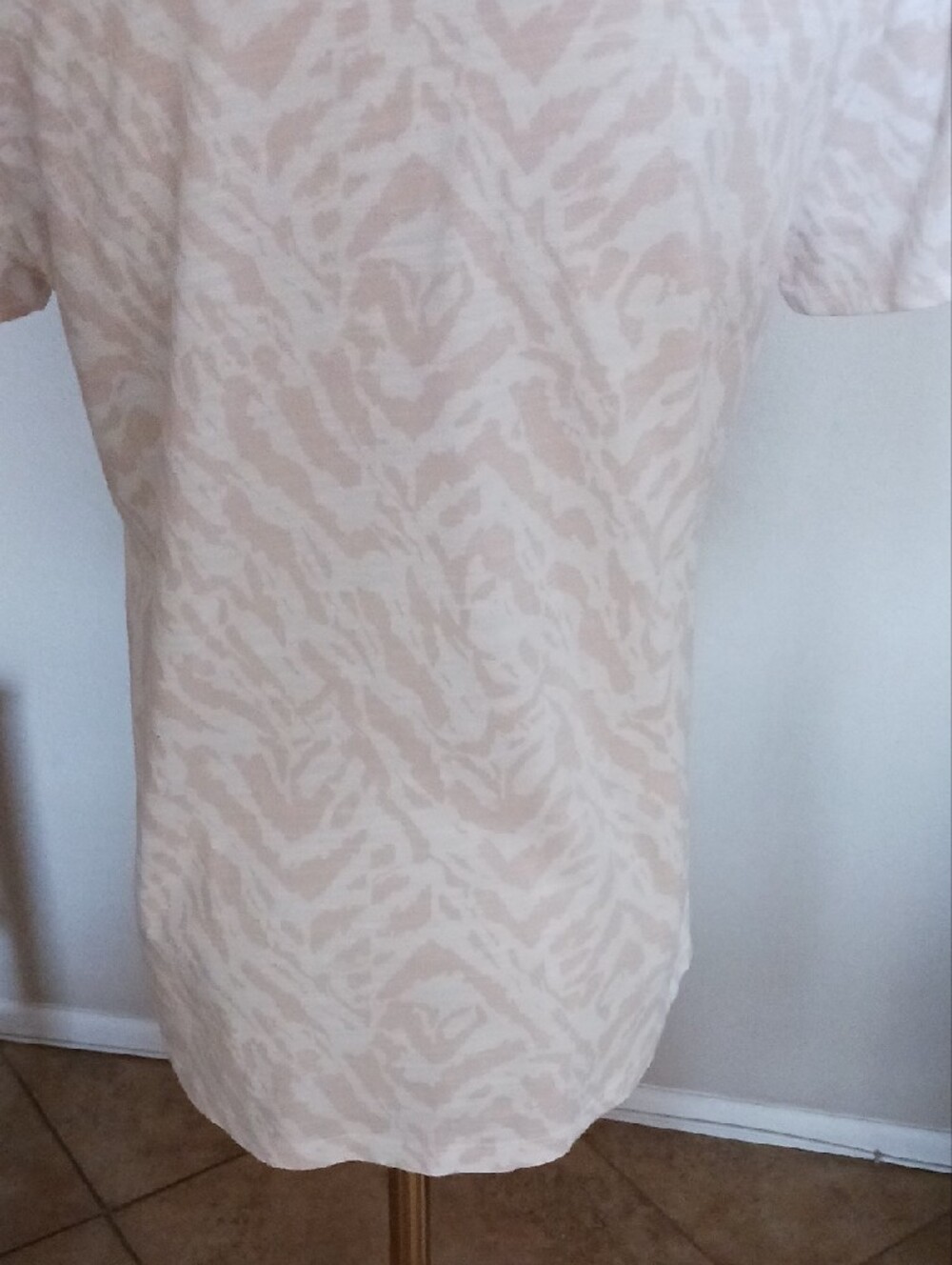 Nine West Pale Pink Patterned Short Sleeve Tee - Picture 9 of 13